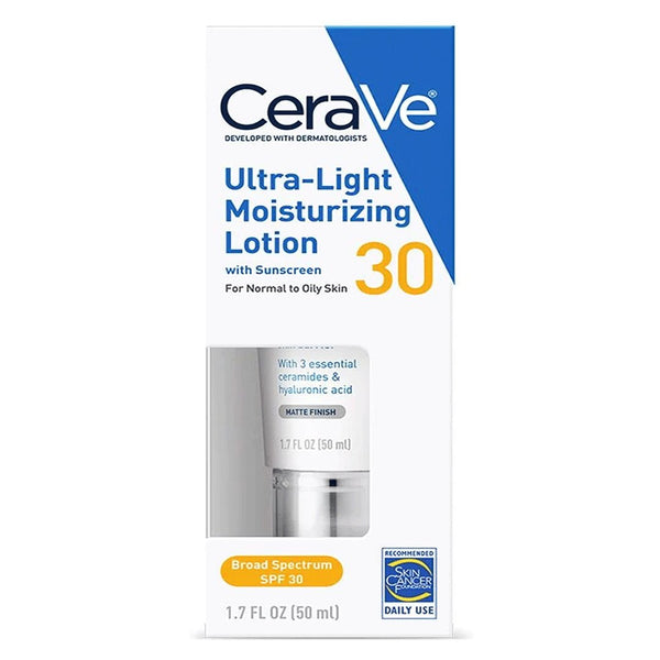 CeraVe Ultra-Light Moisturizing Lotion with Sunscreen SPF 30, 50ml - My Vitamin Store