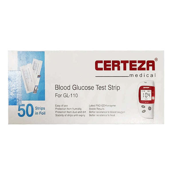 Certeza Blood Glucose Test Strip For GL-110, 50 Ct - My Vitamin Store