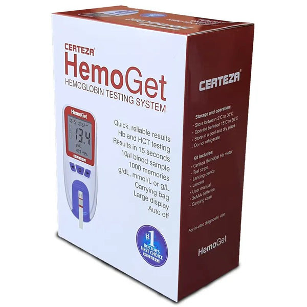 Certeza HemoGet Hemoglobin Testing System with 10 Strips (HB-101) - My Vitamin Store