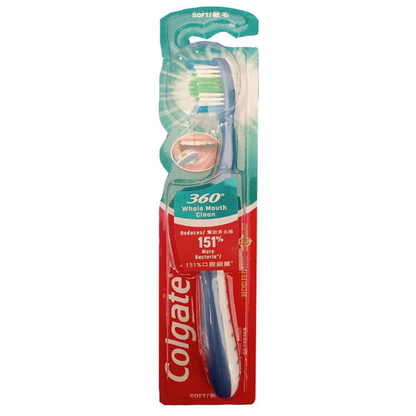 Colgate 360 Whole Mouth Clean Soft Toothbrush (Blue), 1 Ct - My Vitamin Store