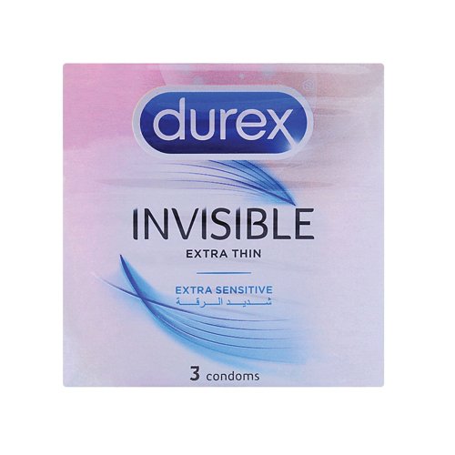 Durex Invisible Extra Thin Condoms, 3 Ct - My Vitamin Store