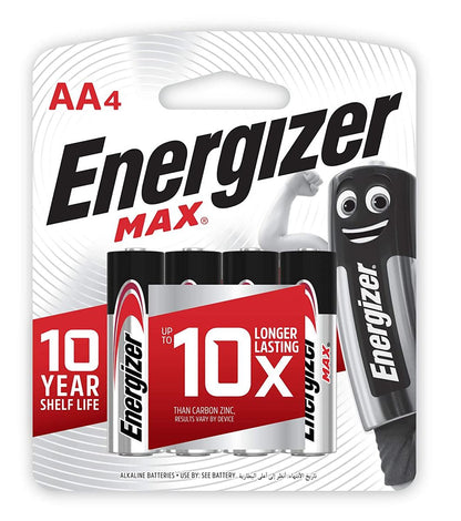 Energizer Max AA Batteries, 4 Ct - My Vitamin Store