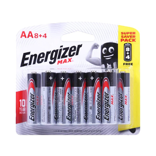 Energizer Max AA Batteries (8+4), 12 Ct - My Vitamin Store