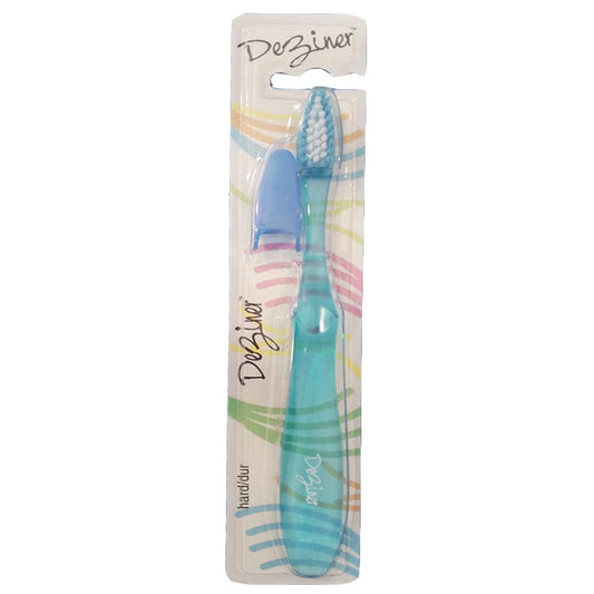 Ezigrip Deziner Hard Toothbrush (Blue), 1 Ct - My Vitamin Store