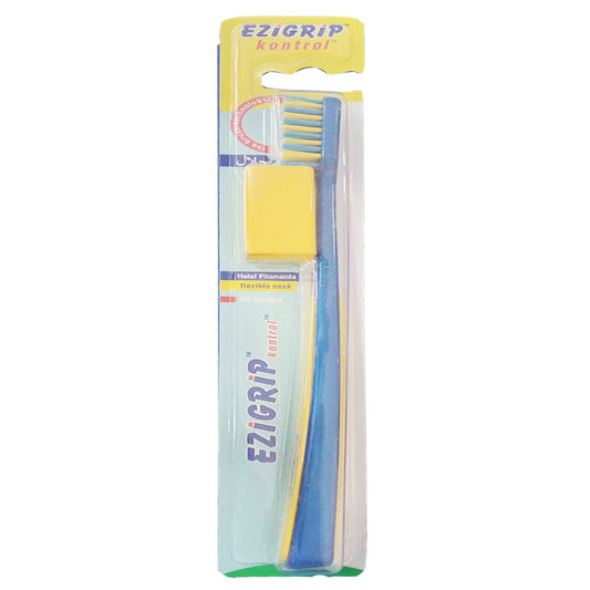 Ezigrip Kontrol Hard Toothbrush (Blue), 1 Ct - My Vitamin Store