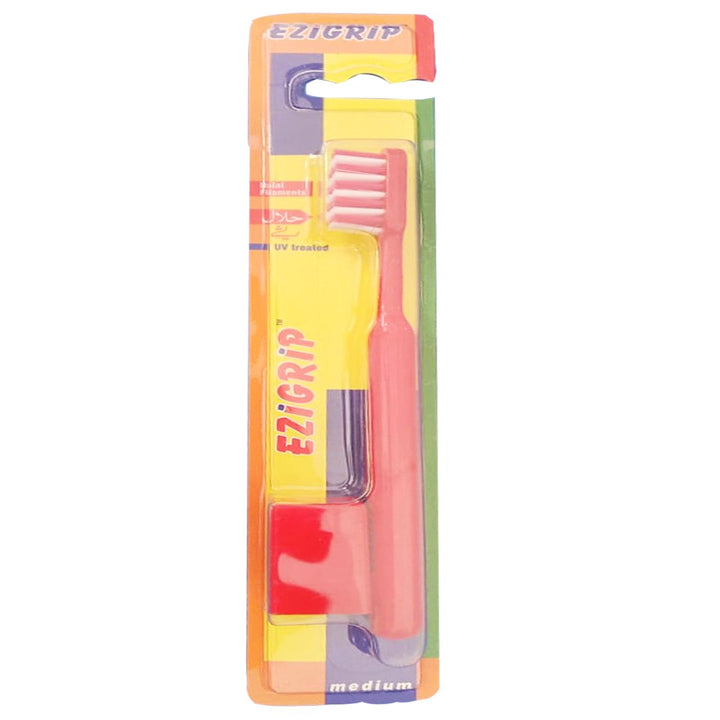 Ezigrip Medium Toothbrush (Red), 1 Ct - My Vitamin Store