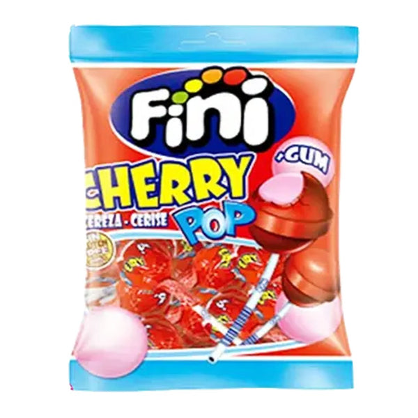 Fini Cherry Pop + Gum Lollipops, 80g - My Vitamin Store