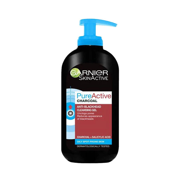 Garnier Pure Active Anti Blackhead Charcoal Cleansing Gel, 200ml - My Vitamin Store