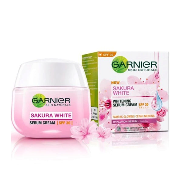 Garnier Skin Naturals Sakura Whitening Serum Cream SPF 30, 50ml - My Vitamin Store