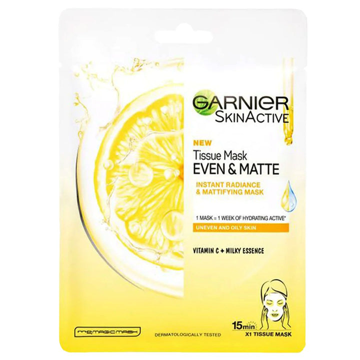 Garnier SkinActive Even & Matte Instant Radiance Tissue Mask - My Vitamin Store