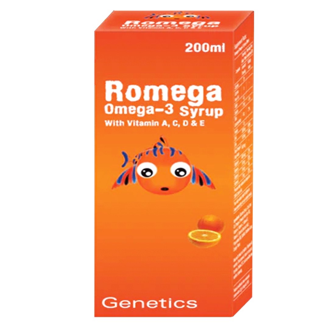 Omega Back Syrup Buy Genetics Romega Omega-3 Syrup, 200ml for Children Brain Development ...