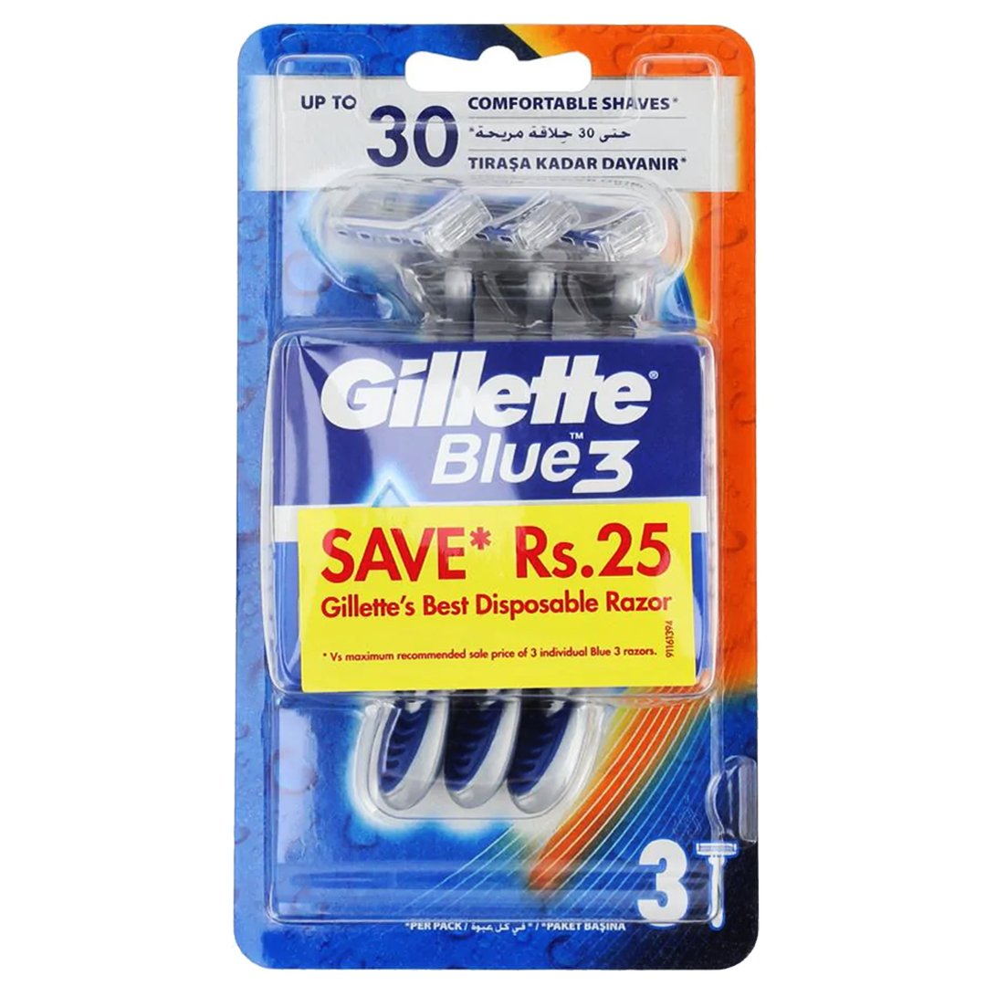 Buy Gillette Blue 3 Comfort Men's Disposable Razor, 3 Ct online in ...