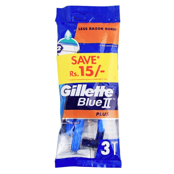 Gillette Blue II Plus Disposable Razor, 3 Ct - My Vitamin Store