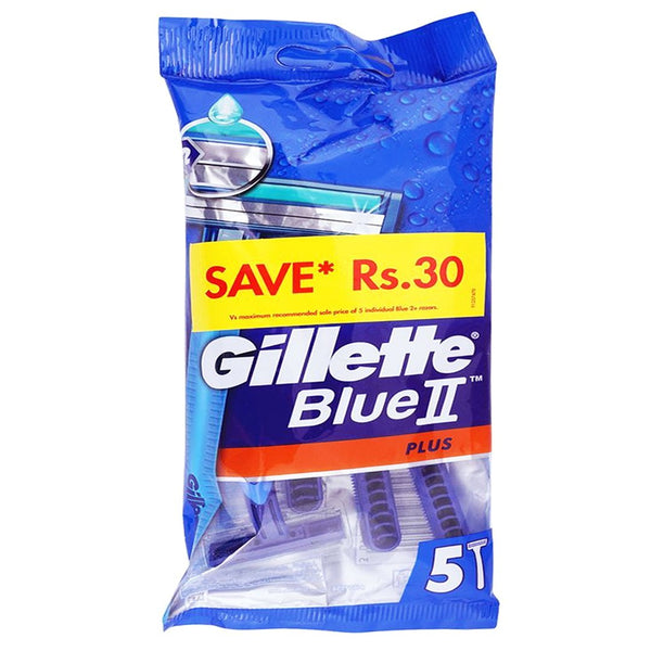 Gillette Blue II Plus Disposable Razor, 5 Ct - My Vitamin Store