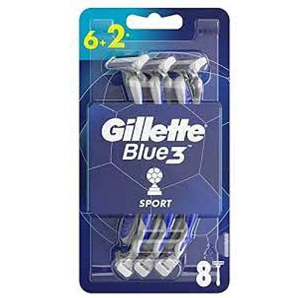 Gillette Blue3 Sport Razors Pack, 8 Ct - My Vitamin Store