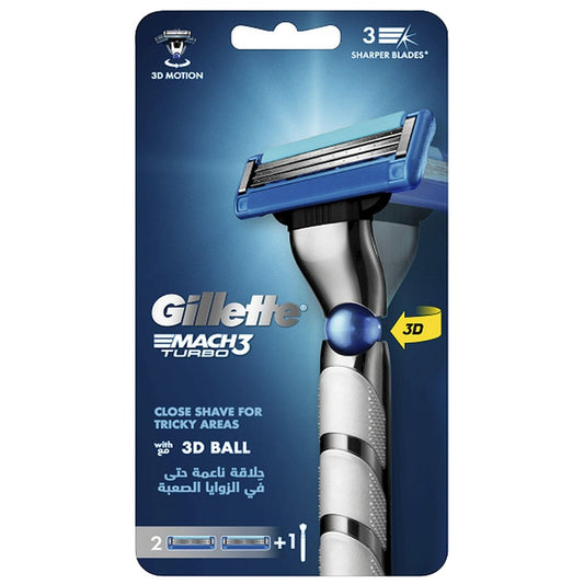 Gillette Mach3 Turbo Razor with 1 Extra Blade Refill - My Vitamin Store
