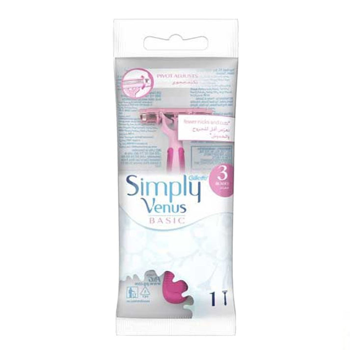 Buy Gillette Simply Venus Basic 3 Blades Women Disposable Razor, 1 Ct ...