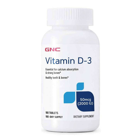 Buy GNC Vitamin D3 2000 IU (180 Tabs) for Stronger Bones & Immunity