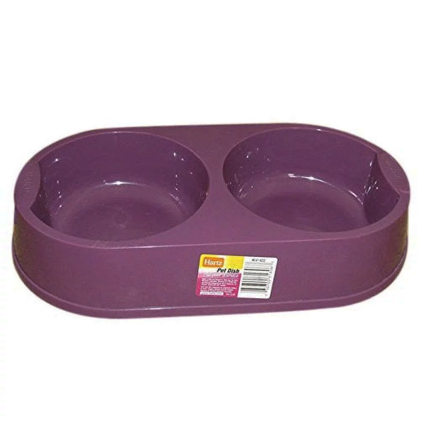 Hartz Double Bowl Pet Dish (Purple), 1 Ct - My Vitamin Store