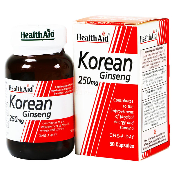 HealthAid Korean Ginseng 250mg, 50 Ct - My Vitamin Store