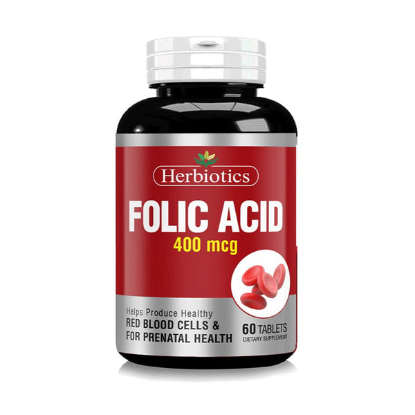 Herbiotics Folic Acid (400 mcg), 60 Ct - My Vitamin Store