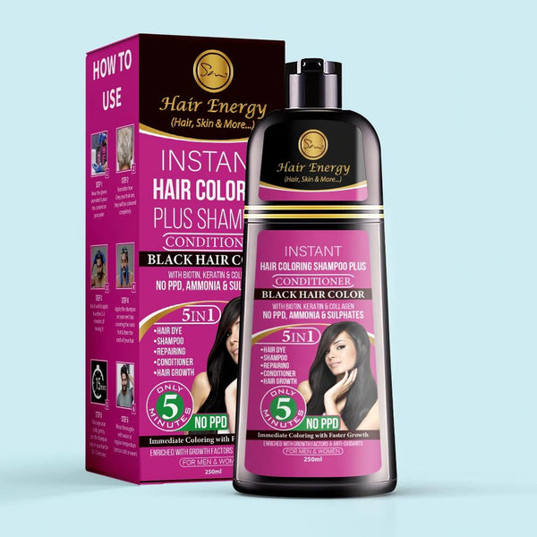 Instant Hair Coloring Shampoo Plus Conditioner (Black Color) - Hair Energy - My Vitamin Store