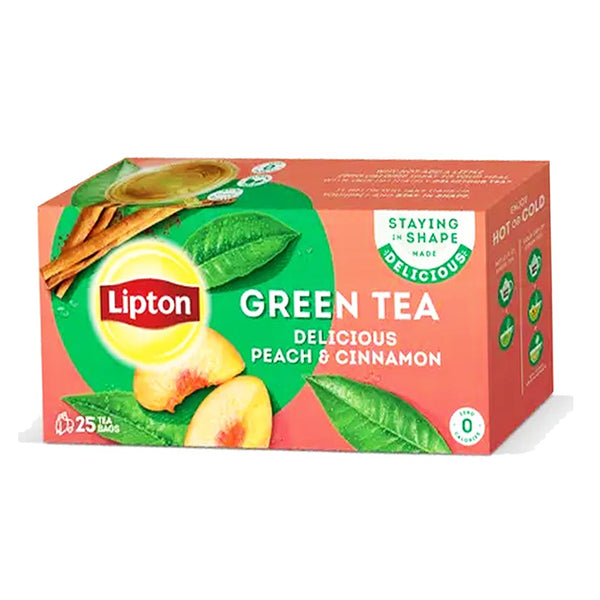Lipton Green Tea (Peach and Cinnamon) Tea Bags, 25 Ct - My Vitamin Store