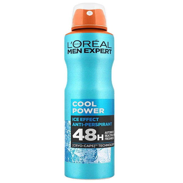 L'Oreal Men Expert Cool Power Ice Effect Anti-Perspirant Spray 48H, 250ml - My Vitamin Store