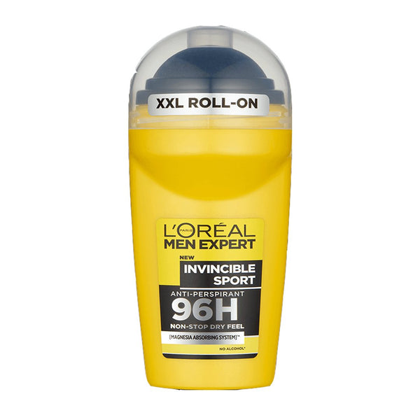 L'Oreal Men Expert Invincible Sport Absorbing Anti-Perspirant Roll on 96H, 50ml - My Vitamin Store