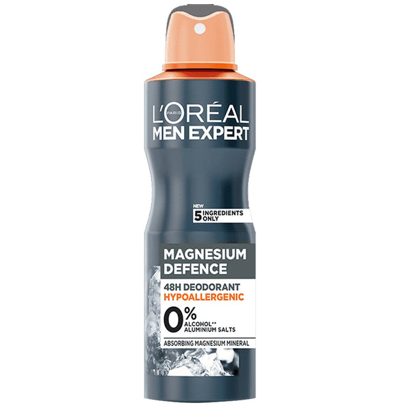 L'Oreal Men Expert Magnesium Defence Hypoallergenic Deodorant 48H, 250ml - My Vitamin Store