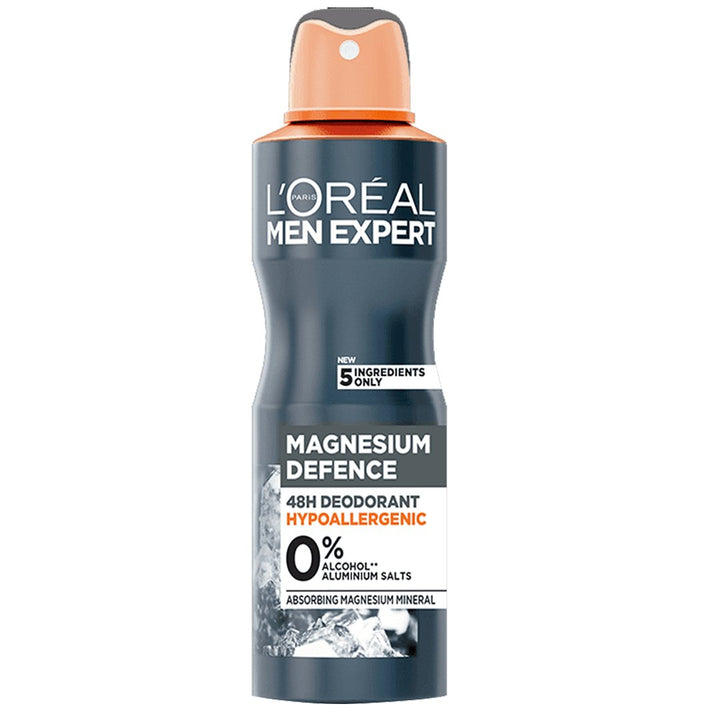 L'Oreal Men Expert Magnesium Defence Hypoallergenic Deodorant 48H, 250ml - My Vitamin Store