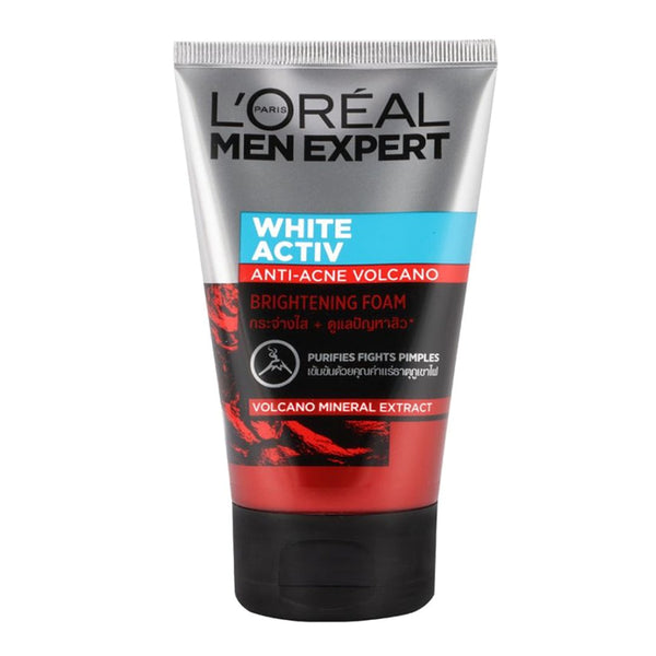 L'Oreal Paris Men Expert White Active Anti Acne Brightening Foam Face Wash, 100ml - My Vitamin Store