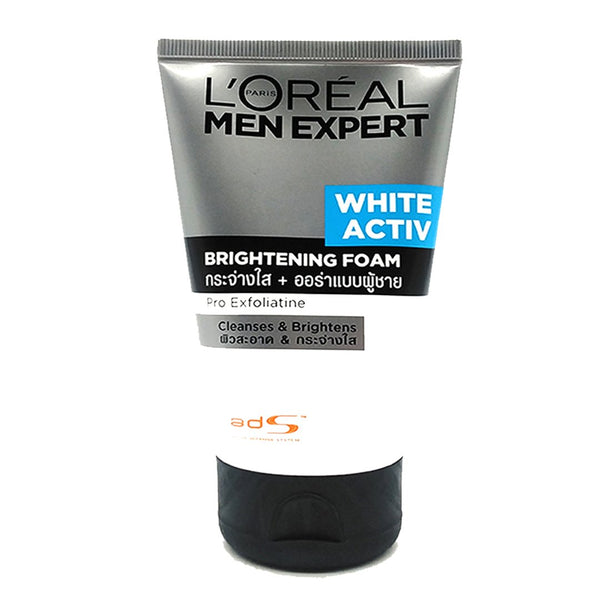 L'Oreal Paris Men Expert White Active Brightening Foam Pro Exfoliatine Face Wash, 100ml - My Vitamin Store