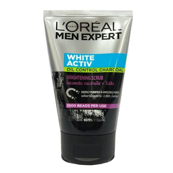 L'Oreal Paris Men Expert White Active Oil Control Charcoal Brightening Scrub Face Wash, 100ml - My Vitamin Store
