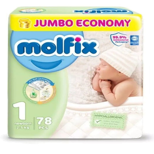 Molfix Diapers Size 1 (Newborn), 78 Ct - My Vitamin Store