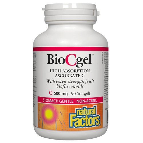 Natural Factors BioCgel (Non-Acidic Vitamin C) 500 mg, 90 Ct - My Vitamin Store