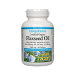 Natural Factors Certified Organic Flaxseed Oil 1000mg, 90 Ct - My Vitamin Store