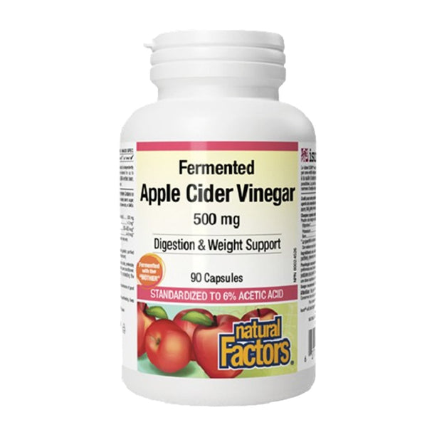 Natural Factors Fermented Apple Cider Vinegar 500mg, 90 Ct - My Vitamin Store