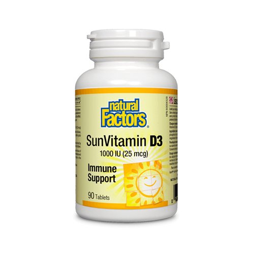 Natural Factors SunVitamin (Vitamin D3) 1000 IU, 90 Ct - My Vitamin Store