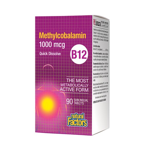 Natural Factors Vitamin B12 1000 mcg (Methylcobalamin), 90 Ct - My Vitamin Store