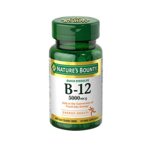 Nature's Bounty B12 Quick Dissolve 5000mcg, 40 Ct - My Vitamin Store