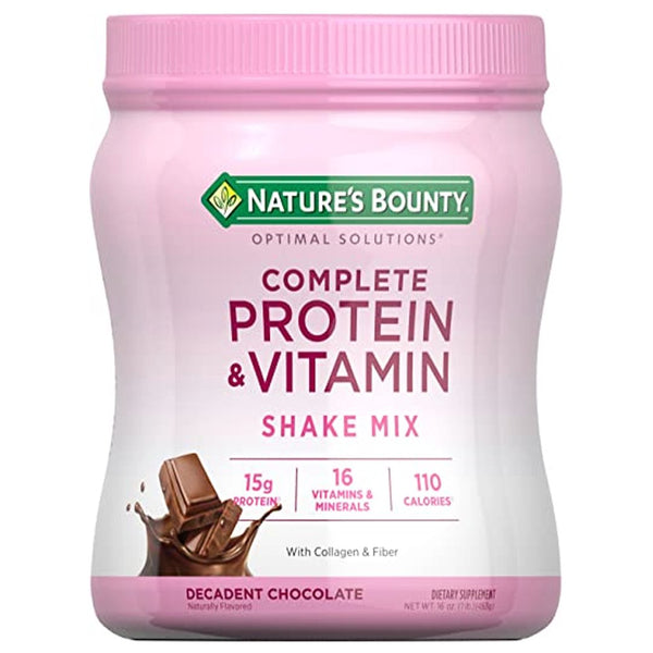 Nature's Bounty Complete Protein & Vitamin Shake Mix Decadent Chocolate, 1 lbs - My Vitamin Store