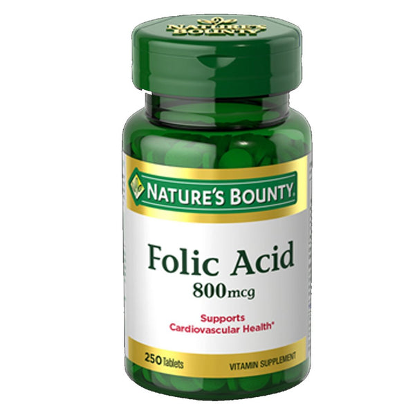 Nature's Bounty Folic Acid 800 mcg, 250 Ct - My Vitamin Store