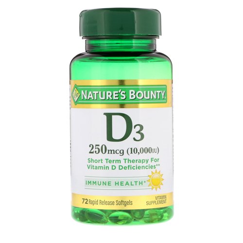 Nature's Bounty Vitamin D3 10000 IU, 72 Ct - My Vitamin Store