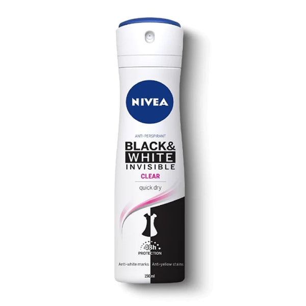 Nivea Black & White Invisible Clear Women Body Spray, 150ml - My Vitamin Store