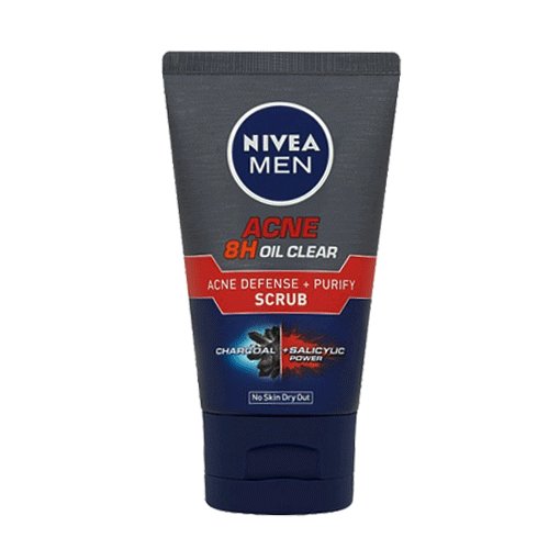 Nivea Men Acne 8H Oil Clear Acne Defense + Purify Scrub - My Vitamin Store