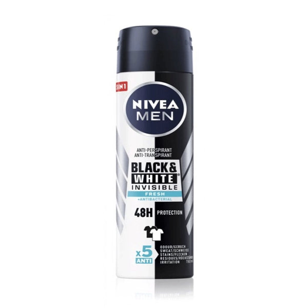 Nivea Men Black & White Invisible Fresh Body Spray, 150ml - My Vitamin Store
