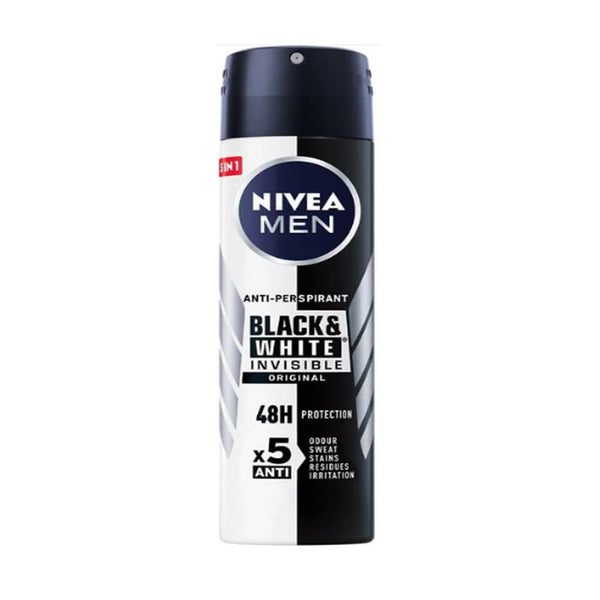 Nivea Men Black & White Invisible Original Body Spray, 150ml - My Vitamin Store