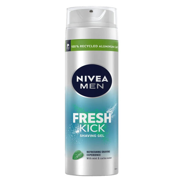 Nivea Men Fresh Kick Shaving Gel with Mint & Cactus Water, 200ml - My Vitamin Store
