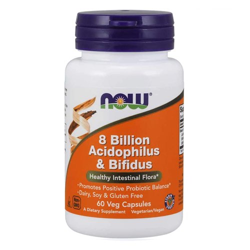 NOW 8 Billion Acidophilus & Bifidus Probiotic, 60 Ct - My Vitamin Store
